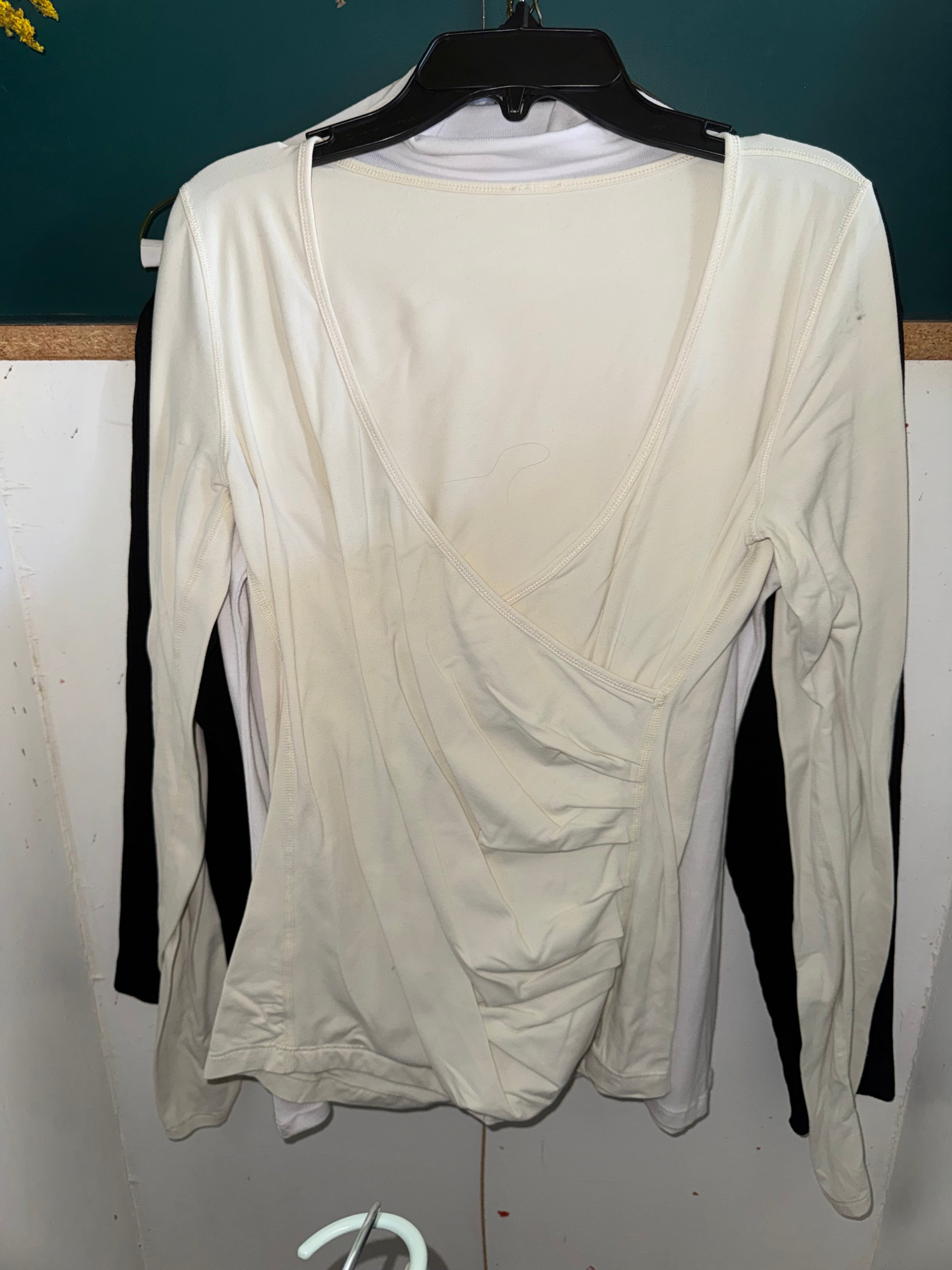 Lululemon Cream Wrap Front Ruched Top