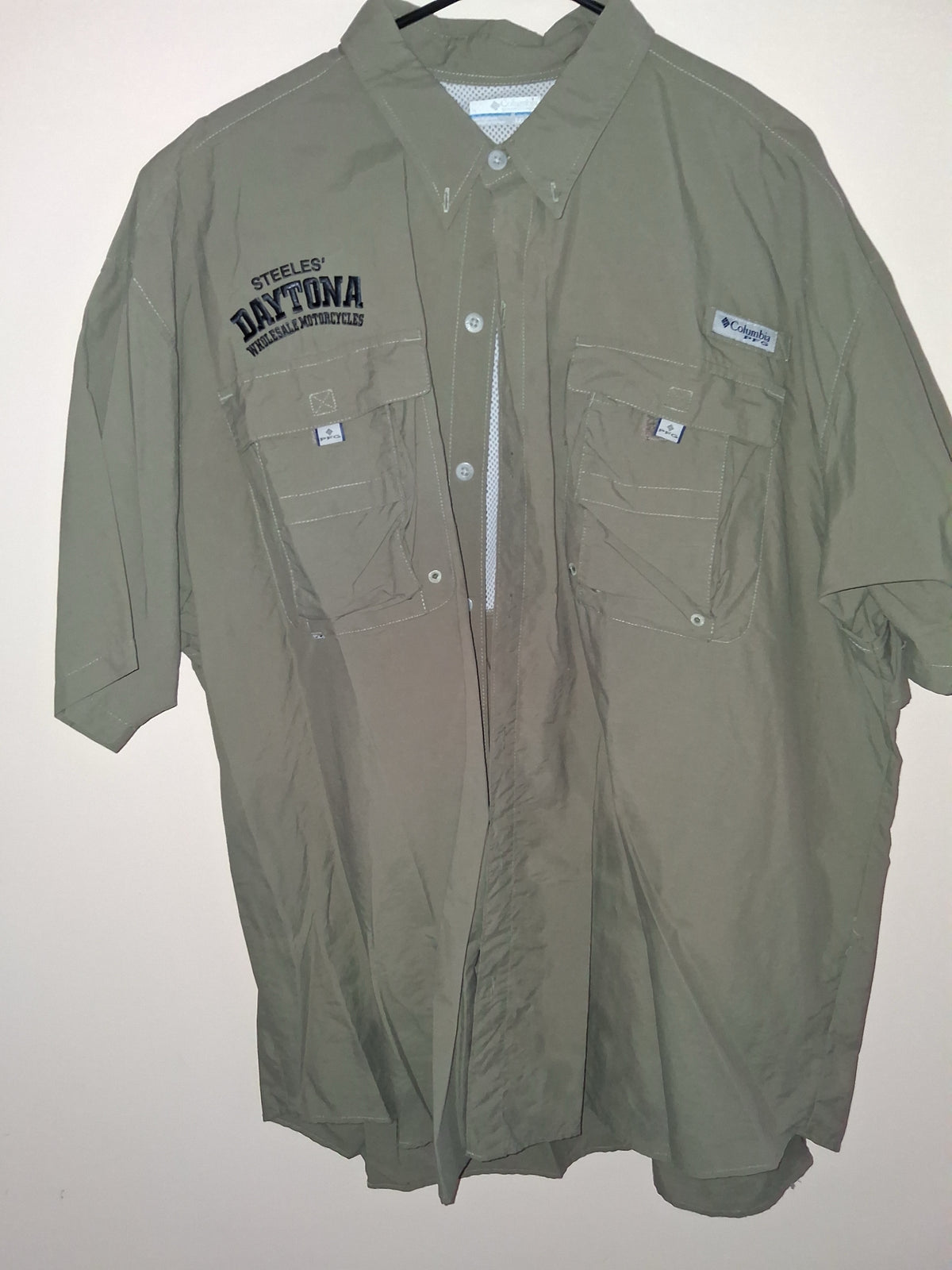Columbia PFG Khaki Short-Sleeve Fishing Shirt