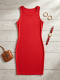 Jess Lea Red Ribbed Knit Tank Dress