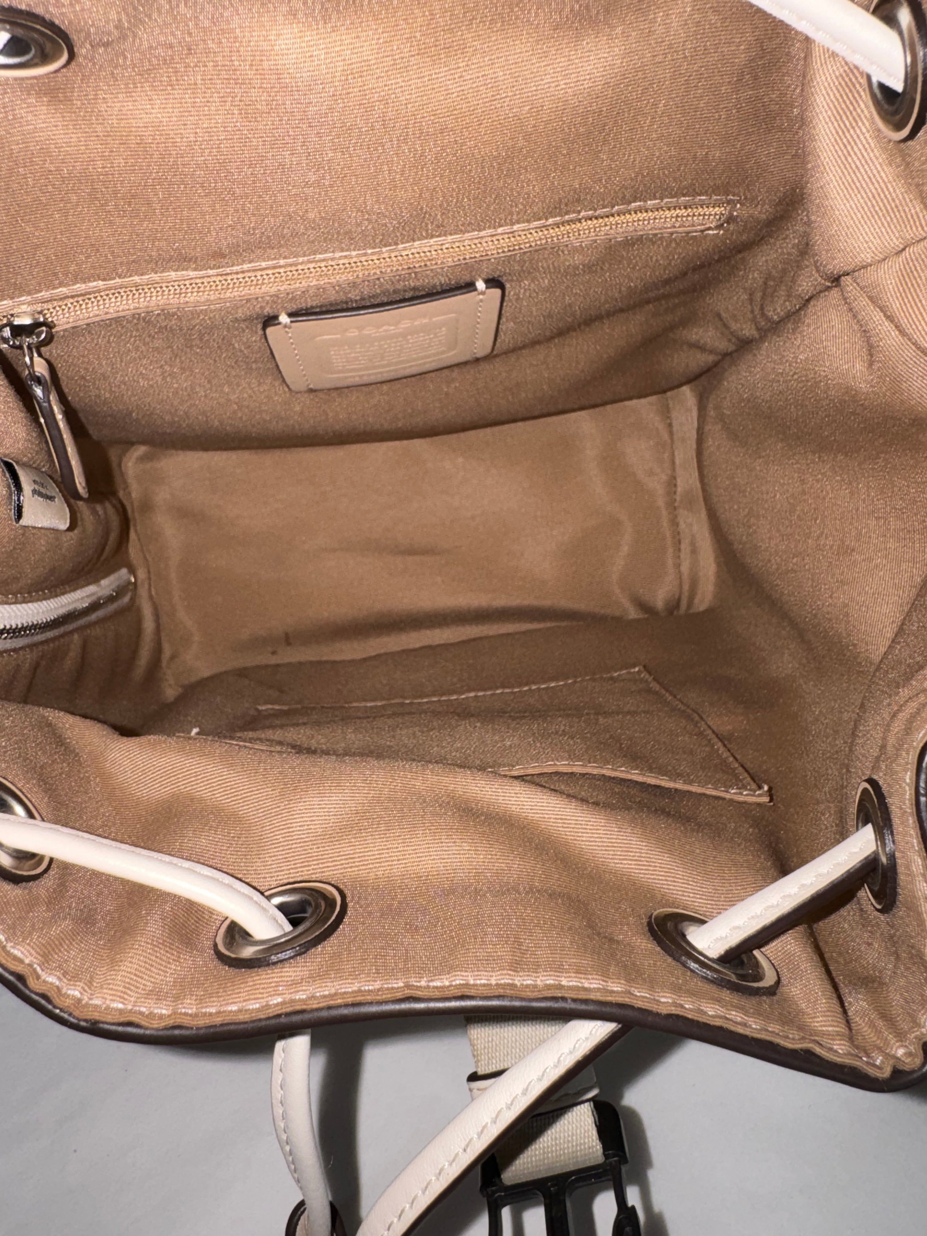 COACH Pace Backpack in Refined Calf Leather – Chalk / White (Style CR100)