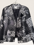 Christopher & Banks Black & White Mixed-Pattern Jacket