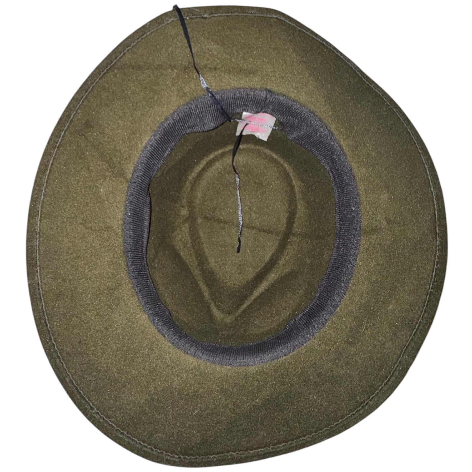 Olive Green Wide Brim Fedora Hat with Studded Band | Boho Western Rancher Style