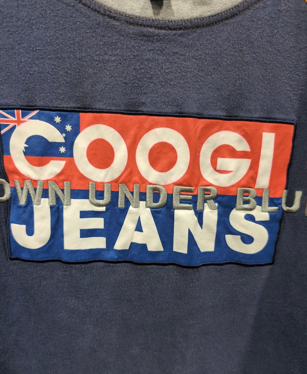 Y2K COOGI Australia Down Under Blue Graphic Raglan Shirt –