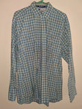Wrangler George Strait Cowboy Cut Blue Plaid Western Shirt