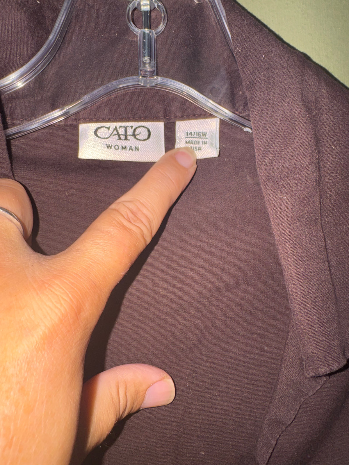 Cato Woman Plum Button-Front Blouse