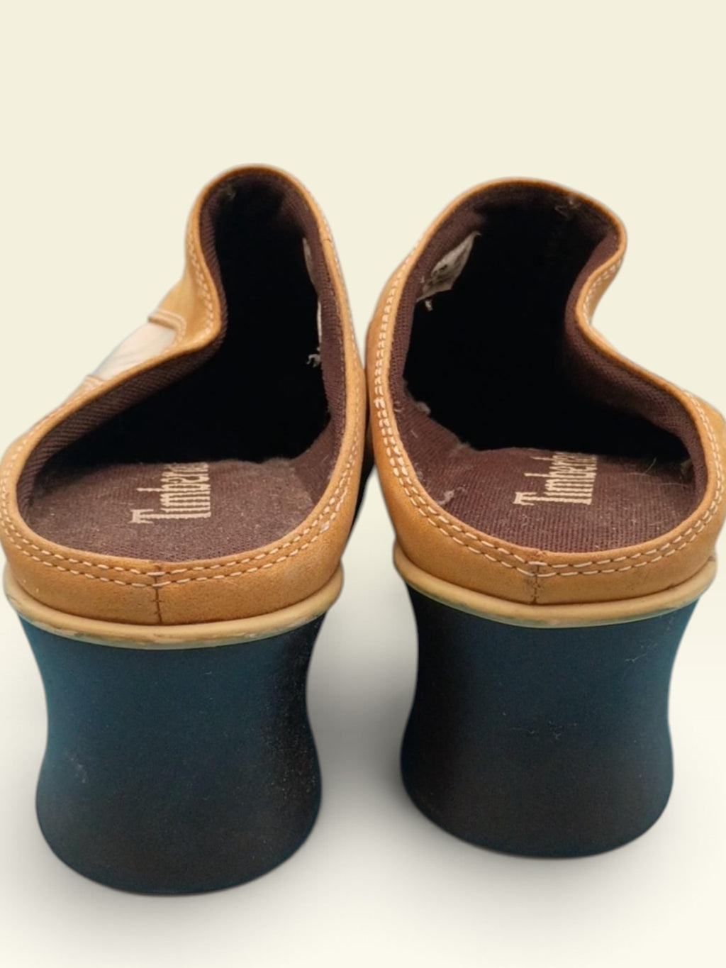 Timberland Wheat Nubuck Square-Toe Heeled Mules