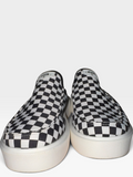 JFANS Black & White Checkered Slip-On Mule Shoes