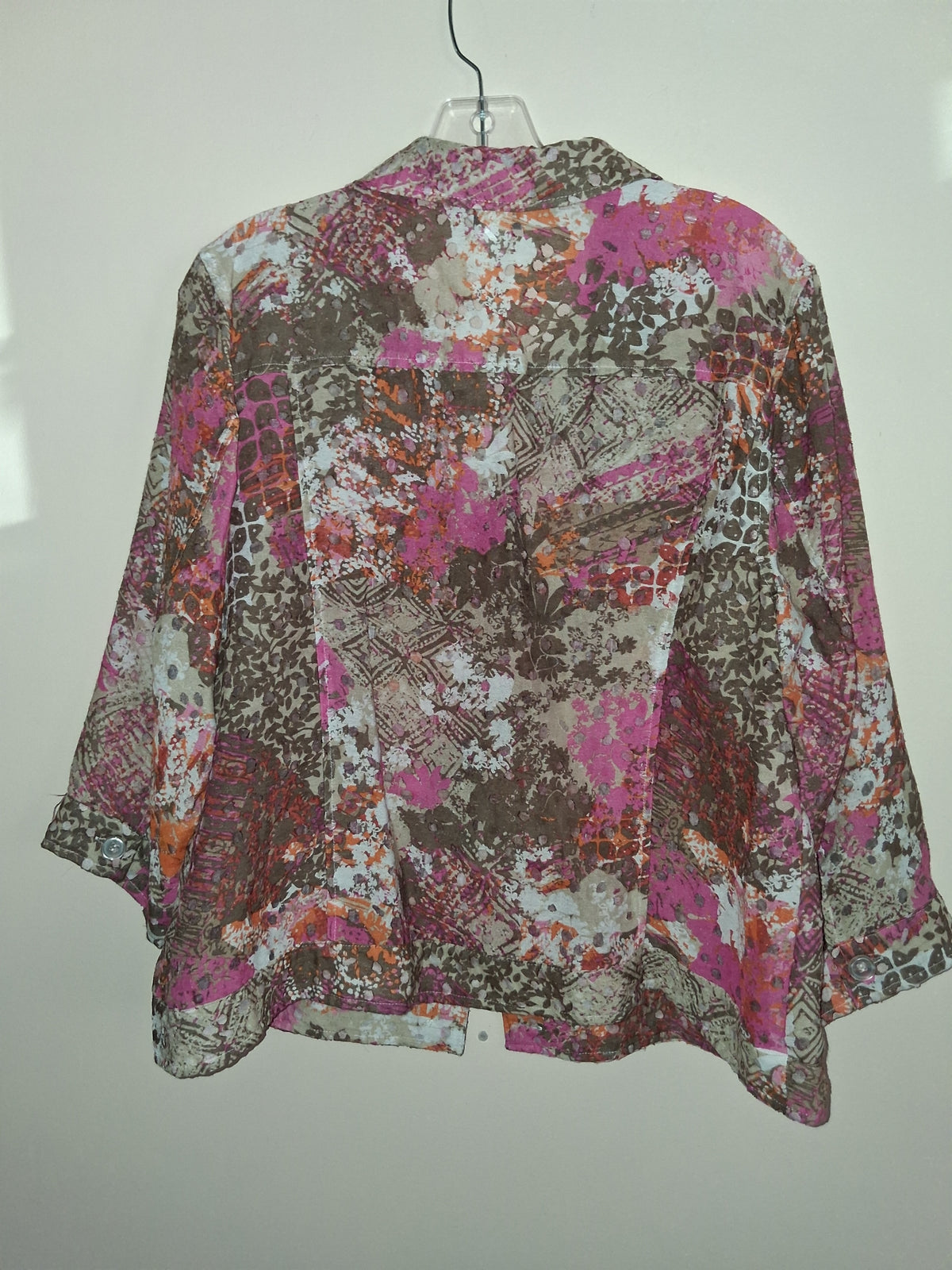 Christopher & Banks Abstract Print Button-Front Jacket