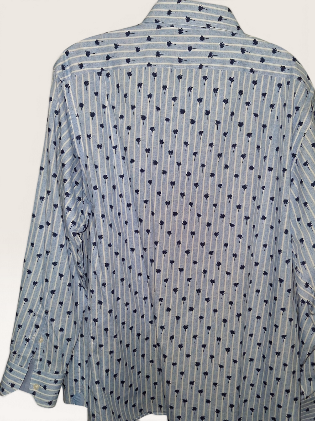 Cremieux Collection Blue Striped Palm Tree Button-Down Shirt