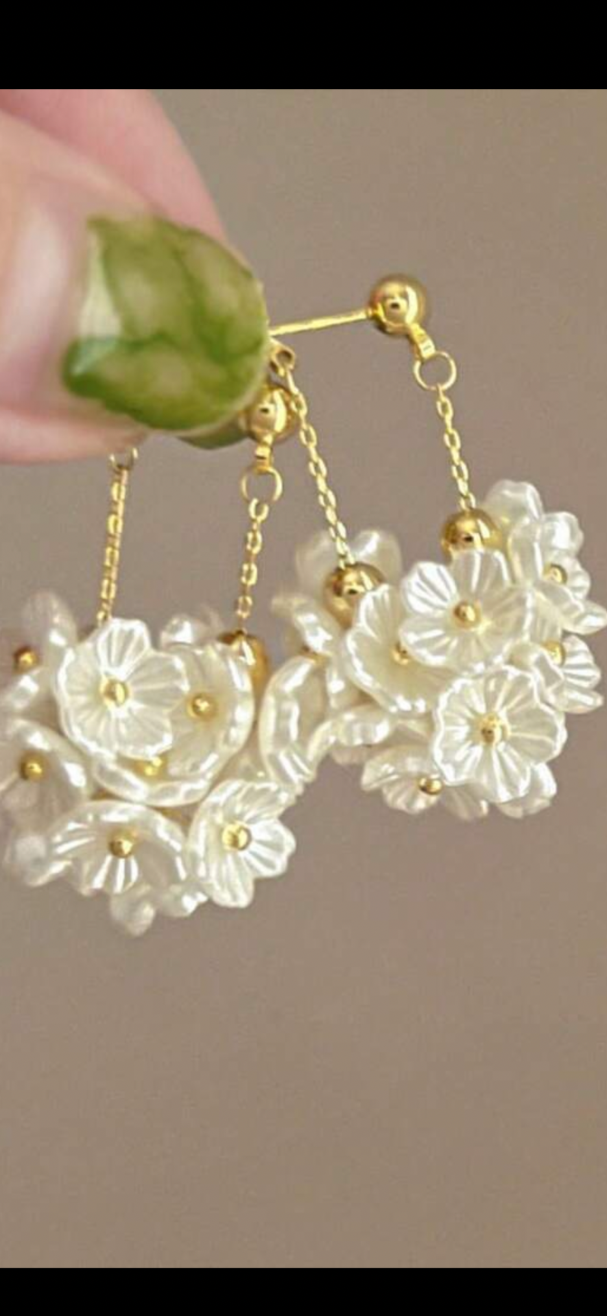 White Floral Cluster Earrings