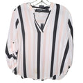 Ups & Downs Striped Roll-Tab Blouse