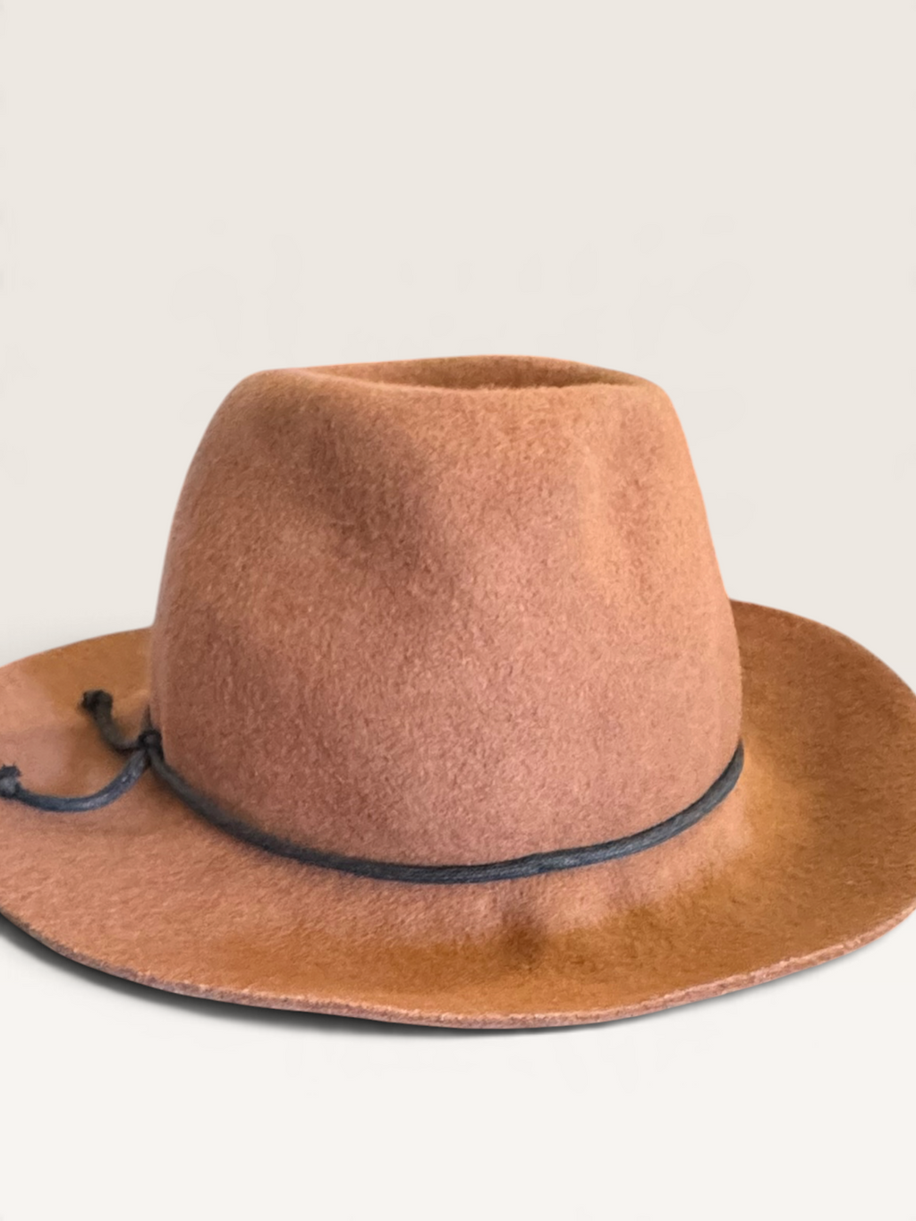 Camel 100% Wool Felt Brimmed Hat