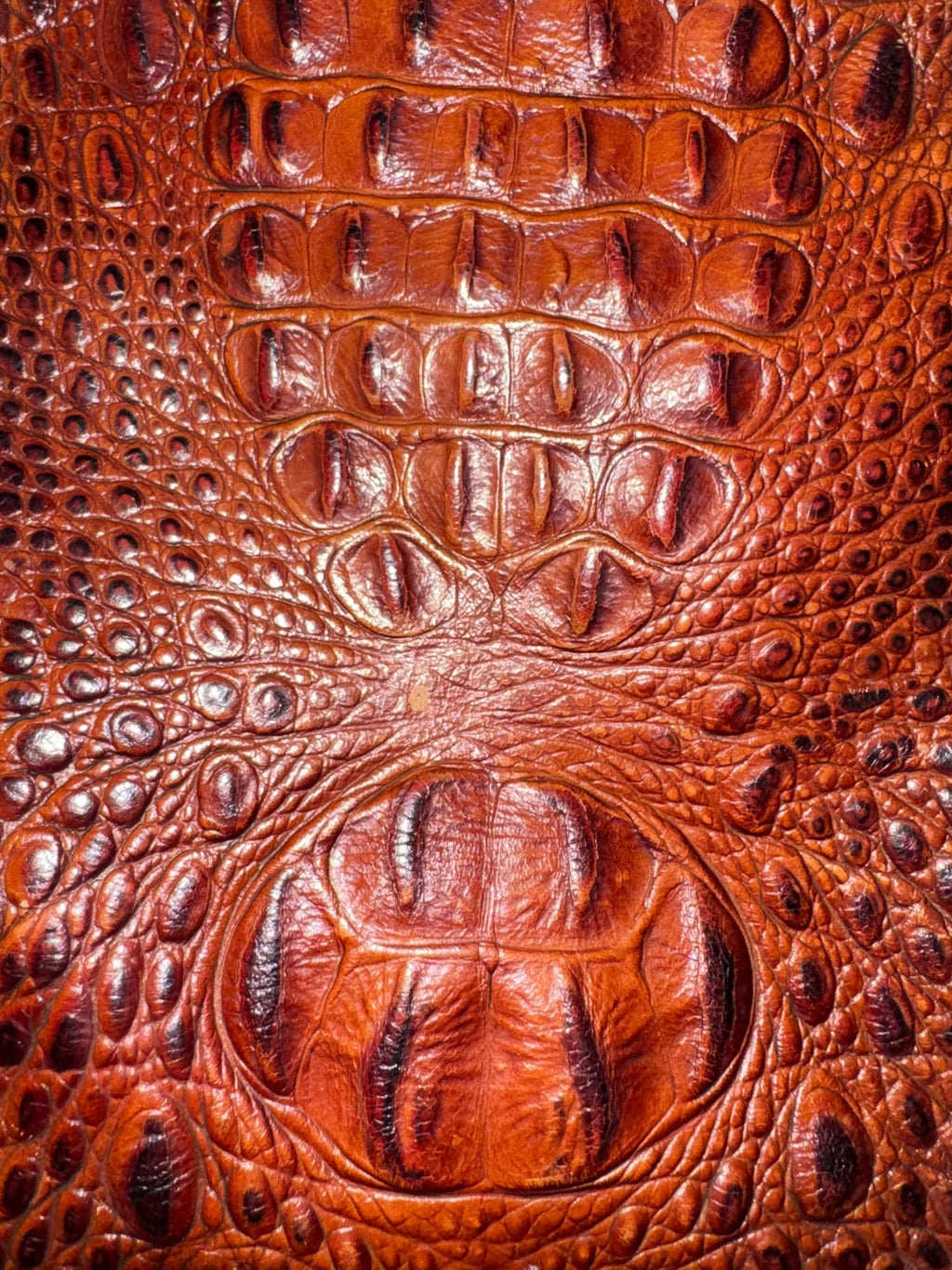 Brahmin Pecan Brown Croc-Embossed Leather Crossbody Shoulder Bag