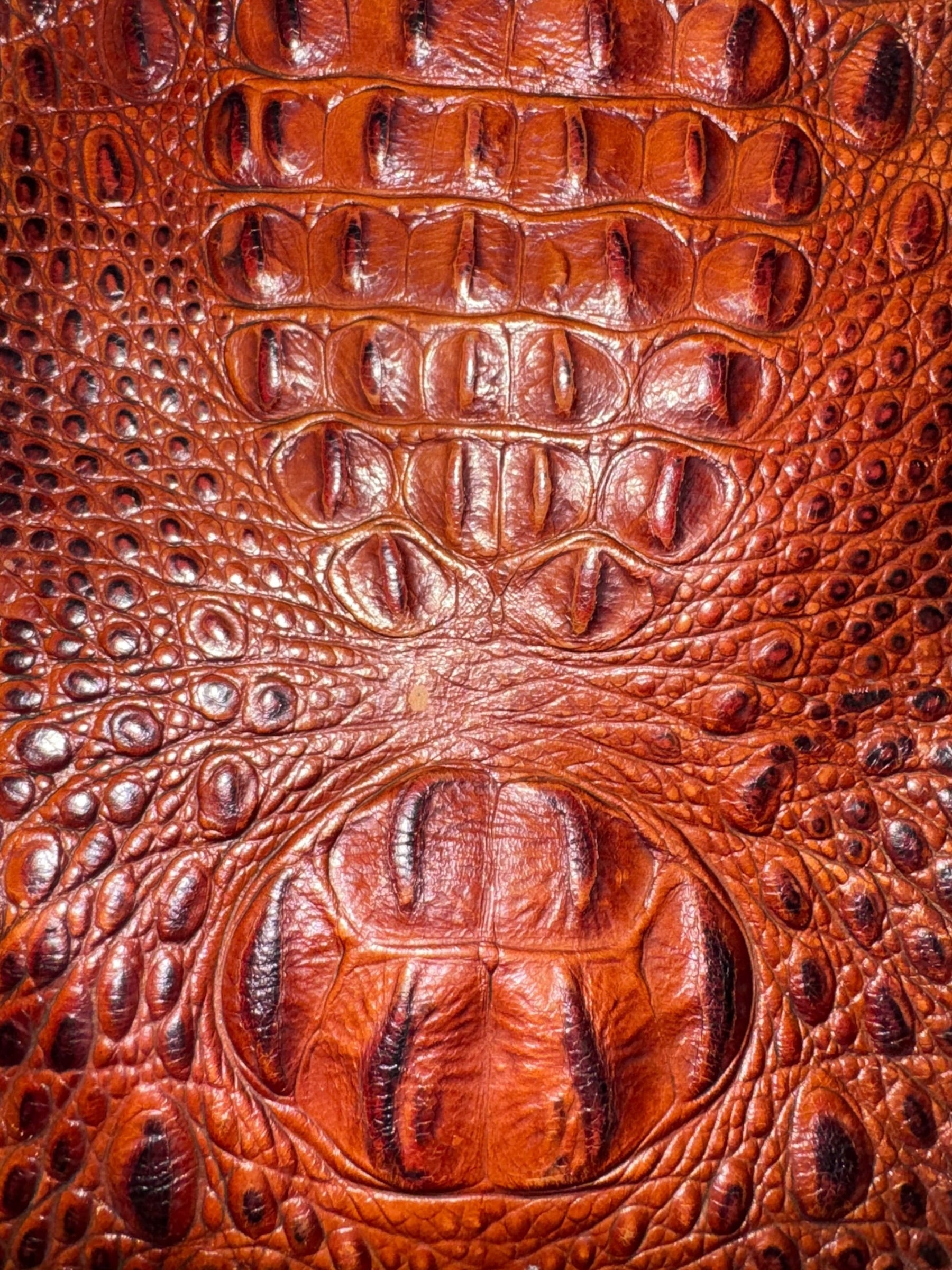 Brahmin Pecan Brown Croc-Embossed Leather Crossbody Shoulder Bag