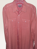 Johnston & Murphy Coral Pink Slim Fit Button-Down Shirt