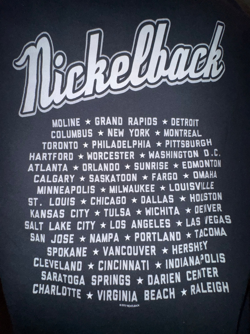 Nickelback 2012 Here and Now Tour Double-Sided T-Shirt