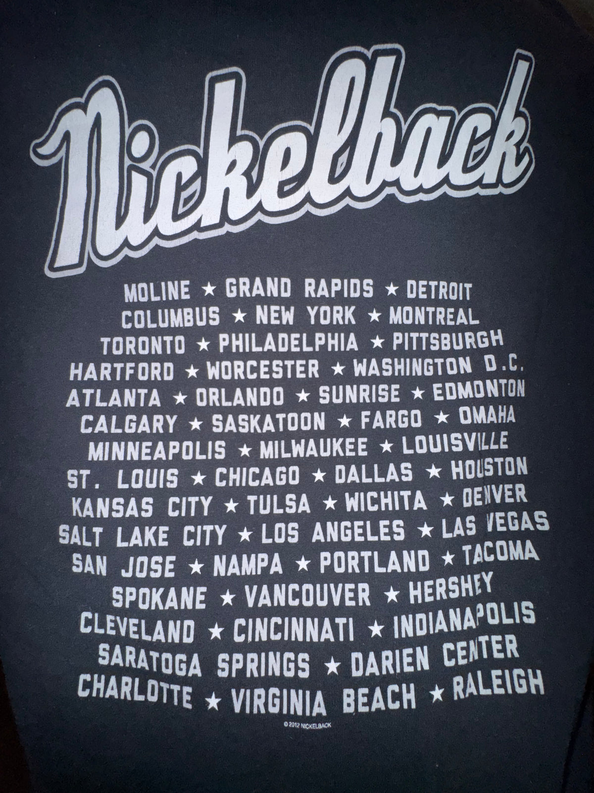 Nickelback 2012 Here and Now Tour Double-Sided T-Shirt