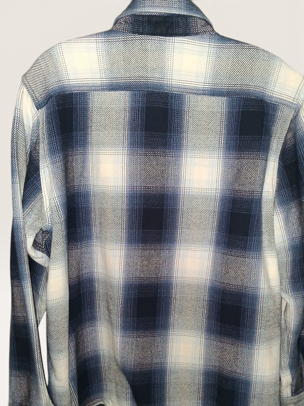 Old Navy Oversized Navy & Cream Plaid Button-Down Shirt