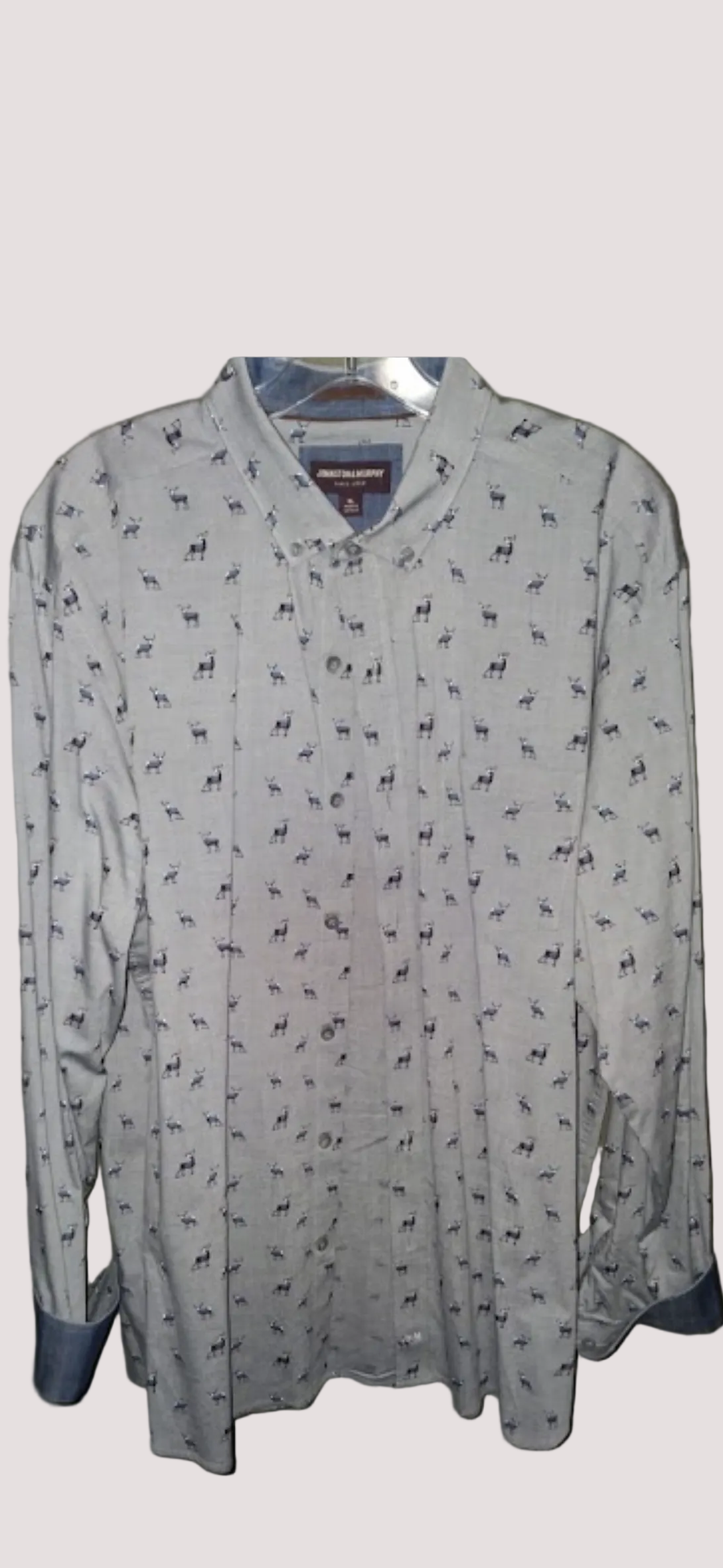 Johnston & Murphy Men's Reindeer / Deer Print Shirt