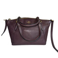 Coach Mini Kelsey Satchel Pebbled Leather Crossbody Bag Oxblood Plum