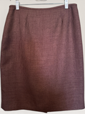 Le Suit Burgundy Textured Pencil Skirt