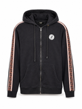 Fendi Black FF Sleeve-Tape Zip Hoodie