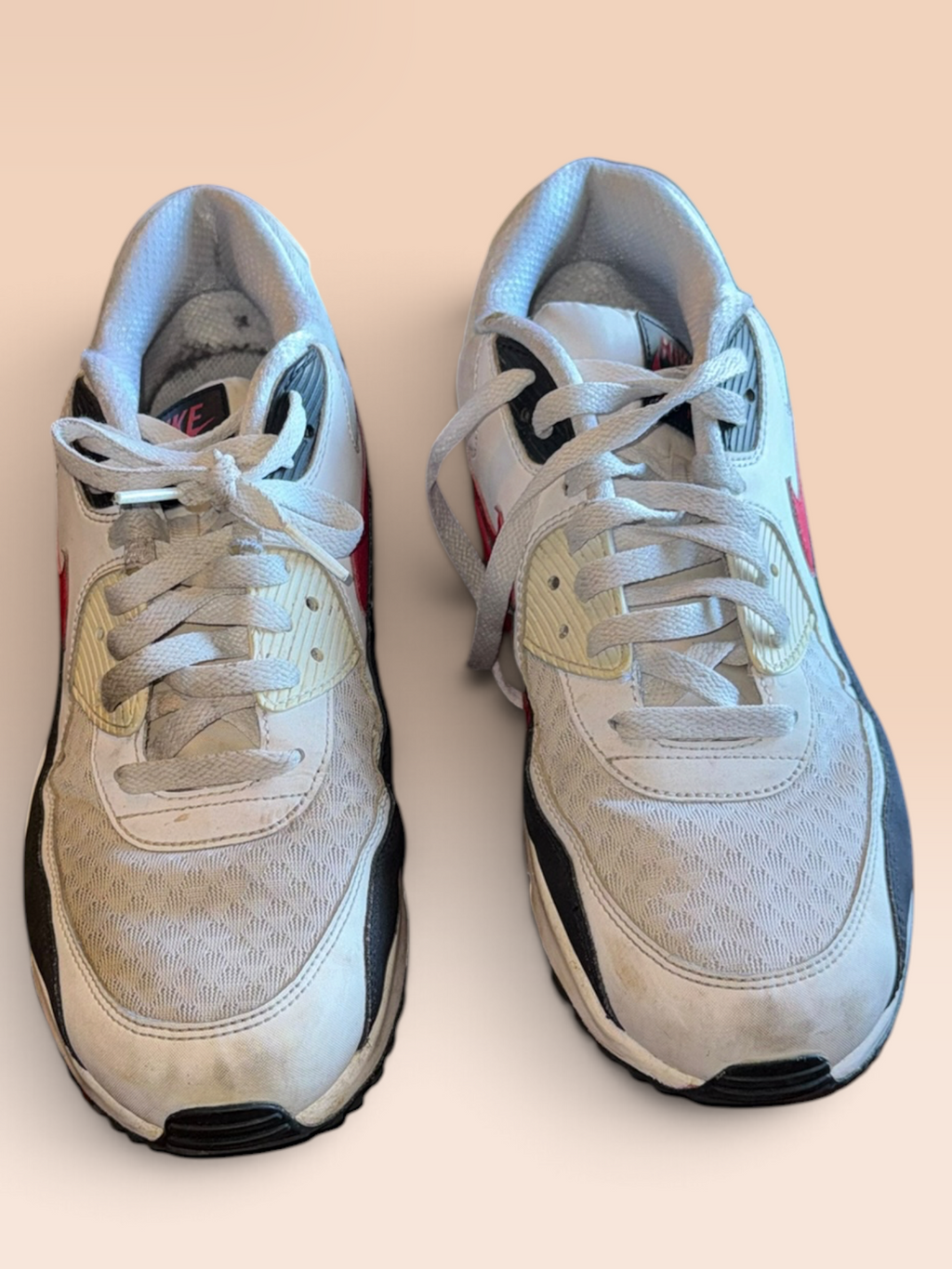 Nike Air Max 90 White, Black & Red Sneakers