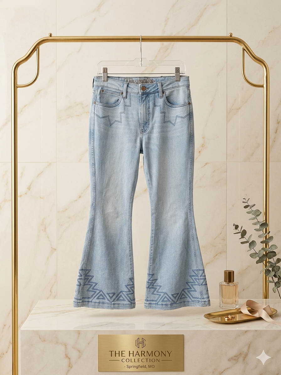 Wrangler Southwestern Sun Light Wash Flare Jeans