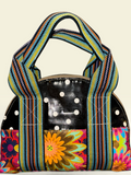 Consuela Mixed-Print Dome Satchel Handbag