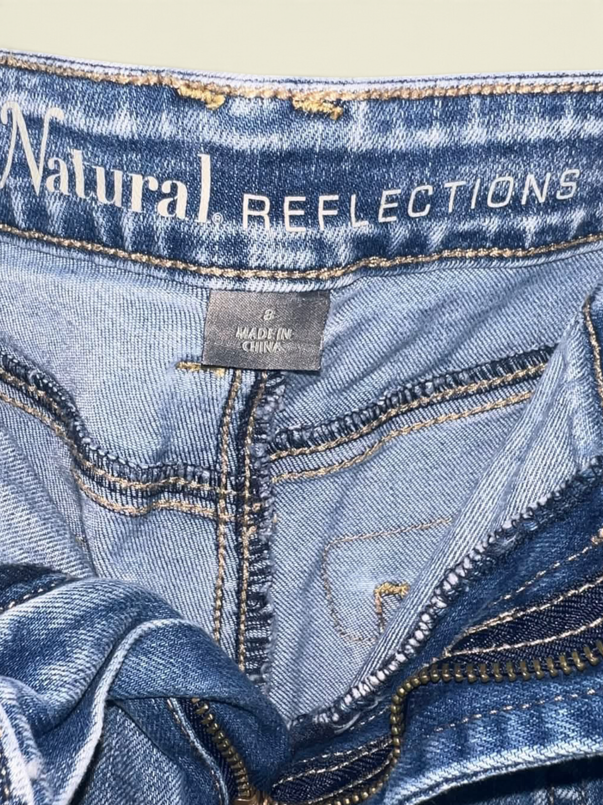 Natural Reflections Light Wash Cargo Jeans