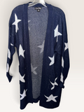 Evelyn Taylor Navy Star Long Cardigan