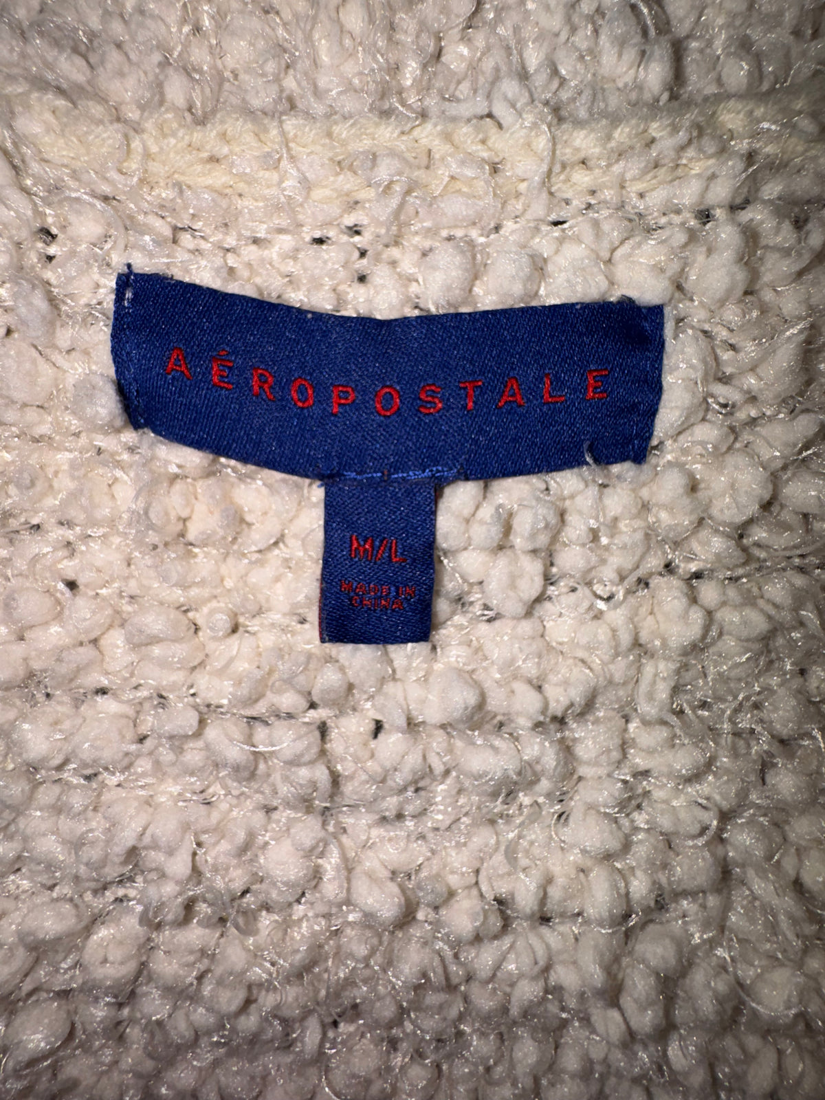 Aéropostale Cream Popcorn-Knit Cardigan