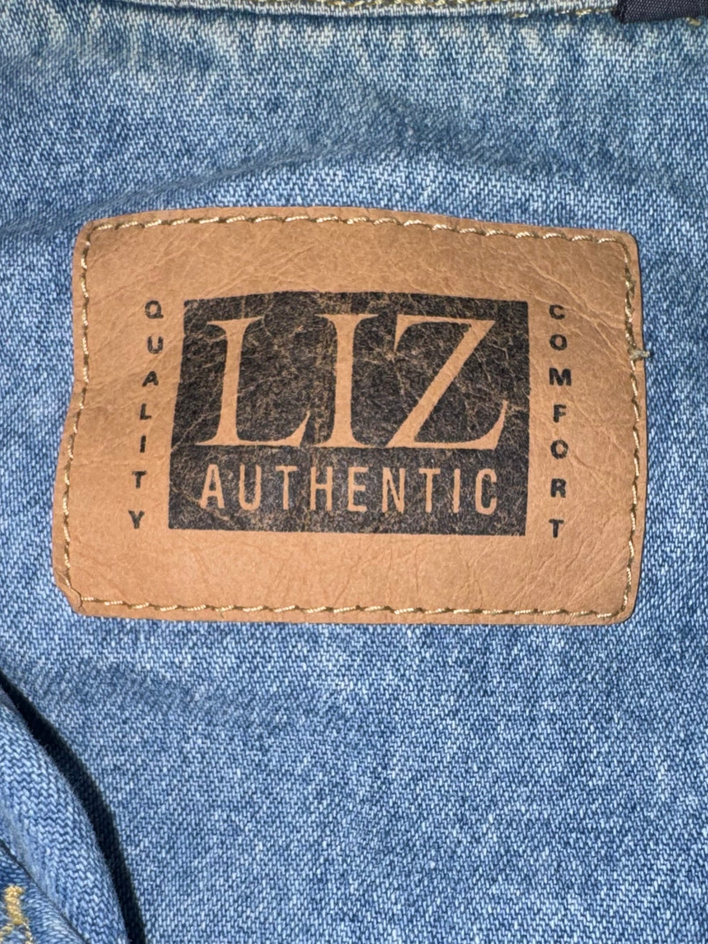 Liz Claiborne Authentic Light Wash Utility Denim Jacket with Detachable Shoulder Pads