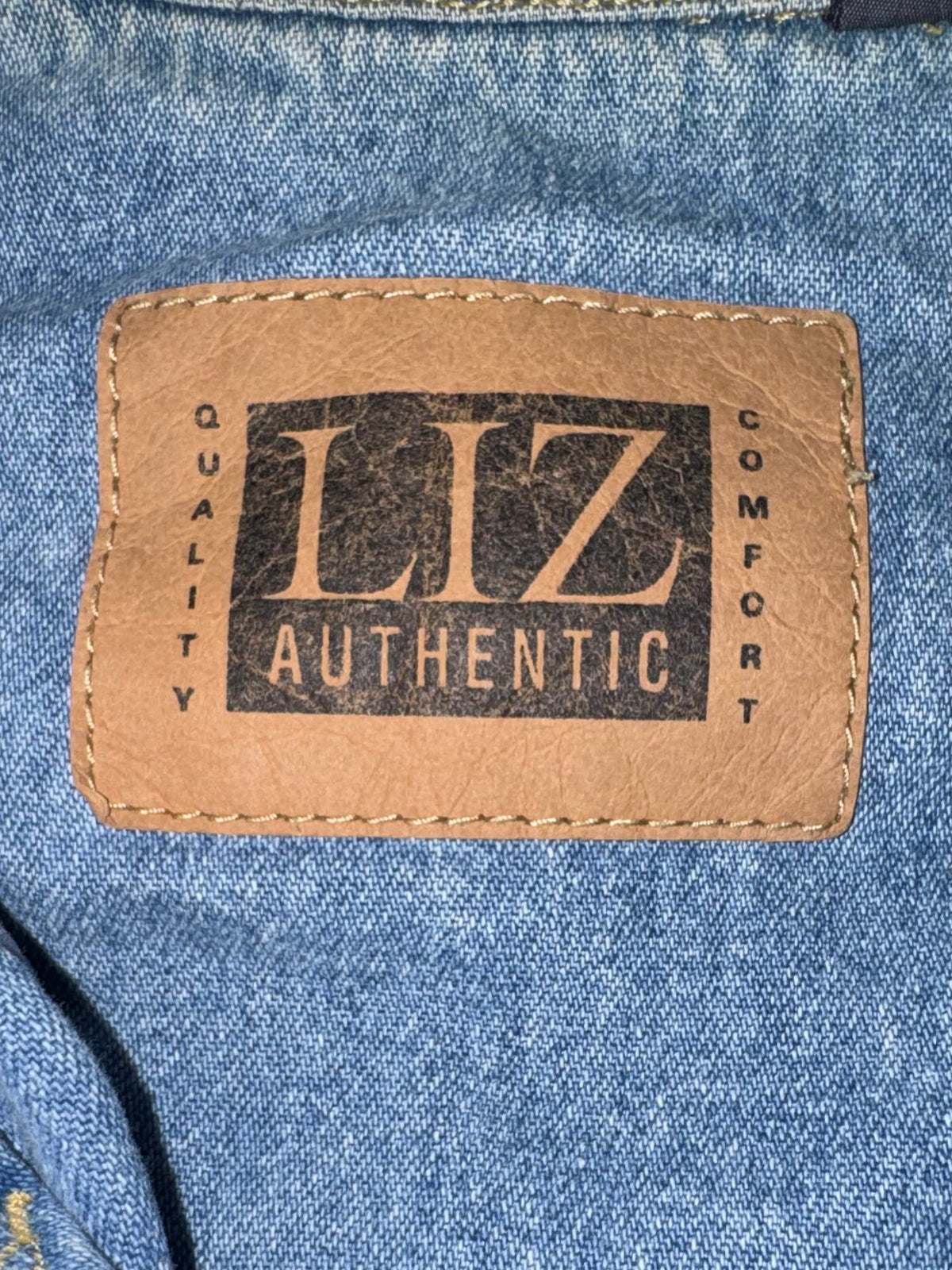 Liz Claiborne Authentic Light Wash Utility Denim Jacket with Detachable Shoulder Pads