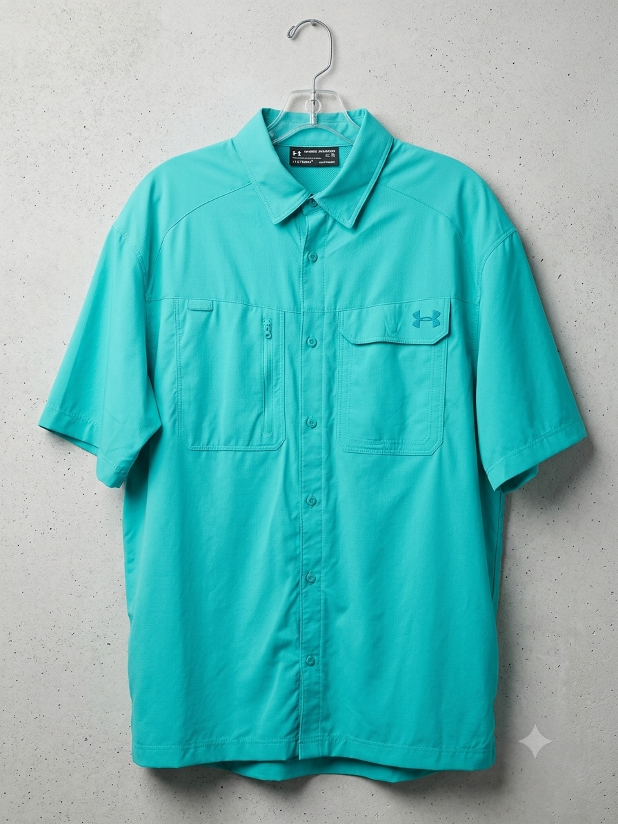 Under Armour Men's Shorebreak Hybrid Woven Short Sleeve Fishing Shirt