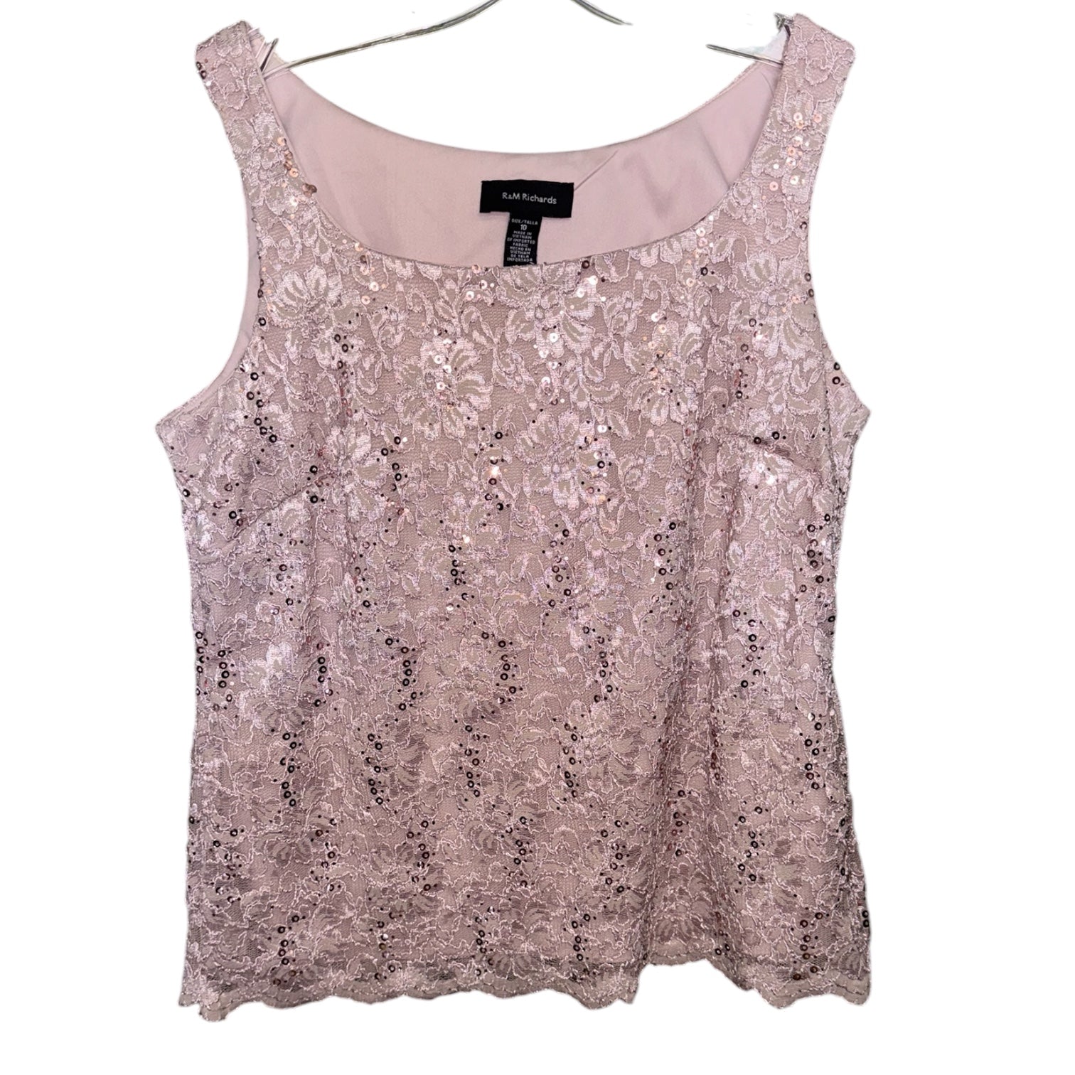 R&M Richards Sequin Lace Shell