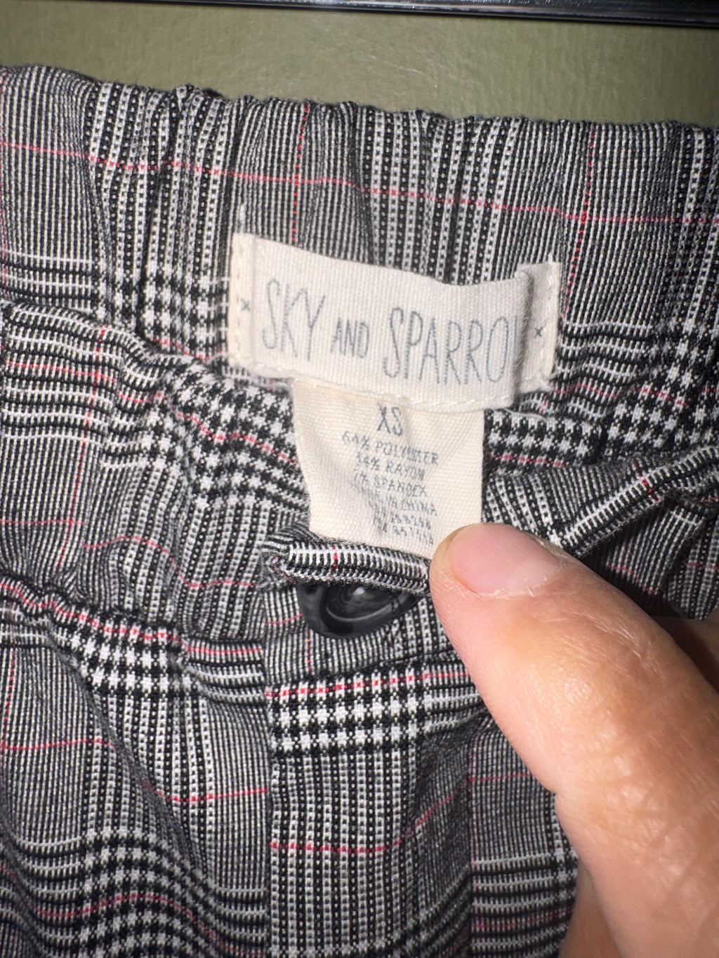 Sky and Sparrow Gray Plaid Pull-On Trousers