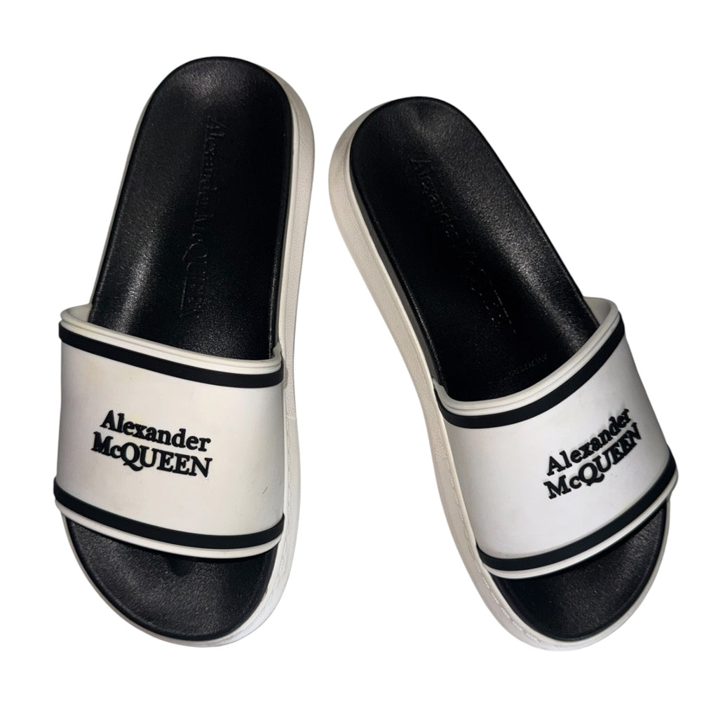 Alexander McQueen Rubber Logo Pool Slide Sandals