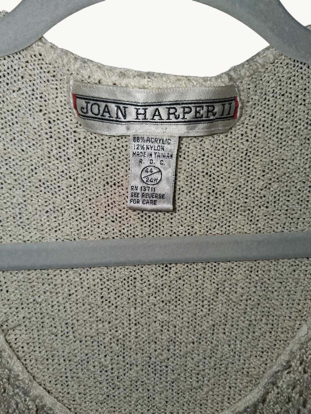 Joan Harper II Ivory Open-Knit Sweater