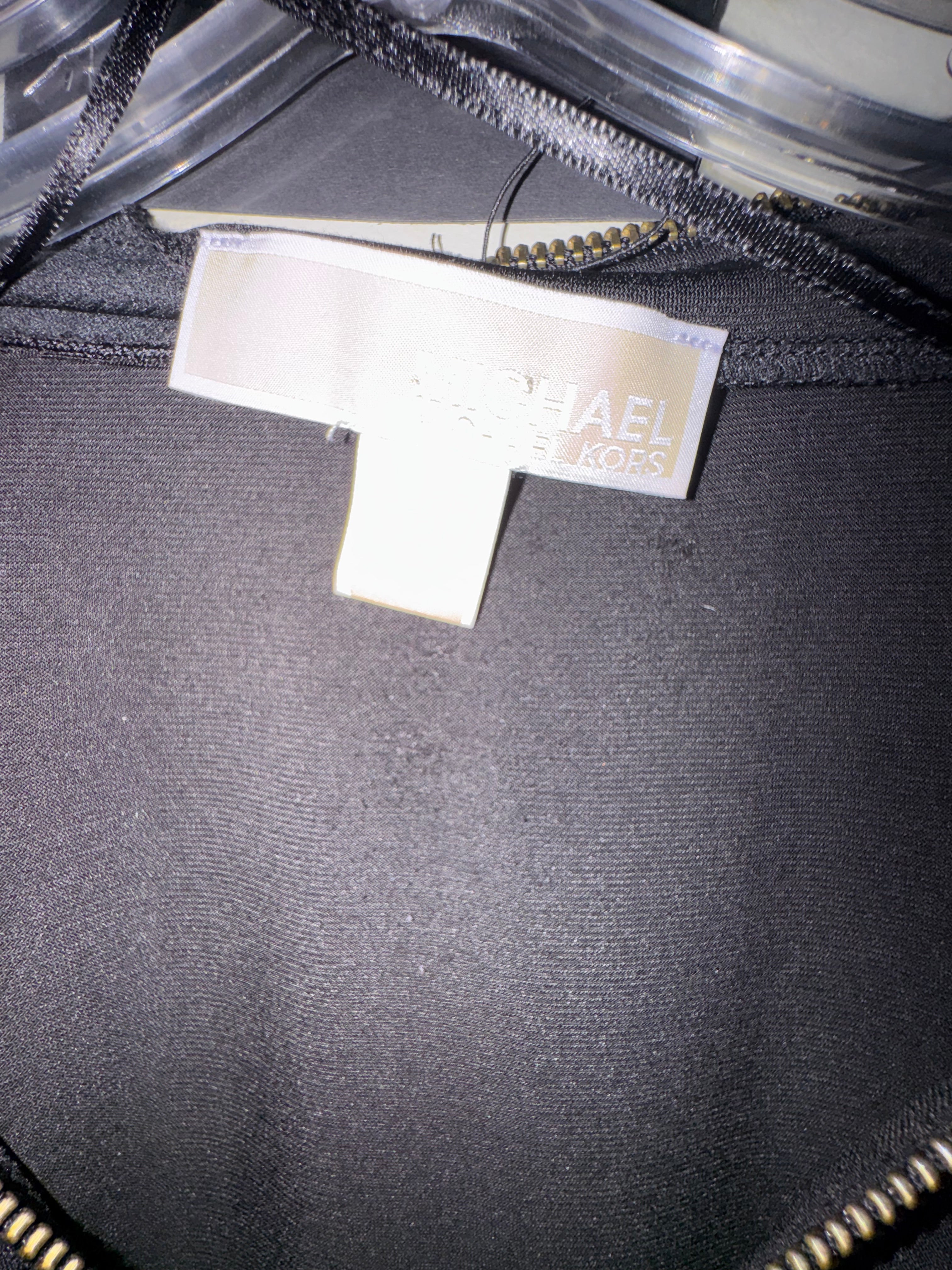 MICHAEL Michael Kors Black Zip-Front Blouse