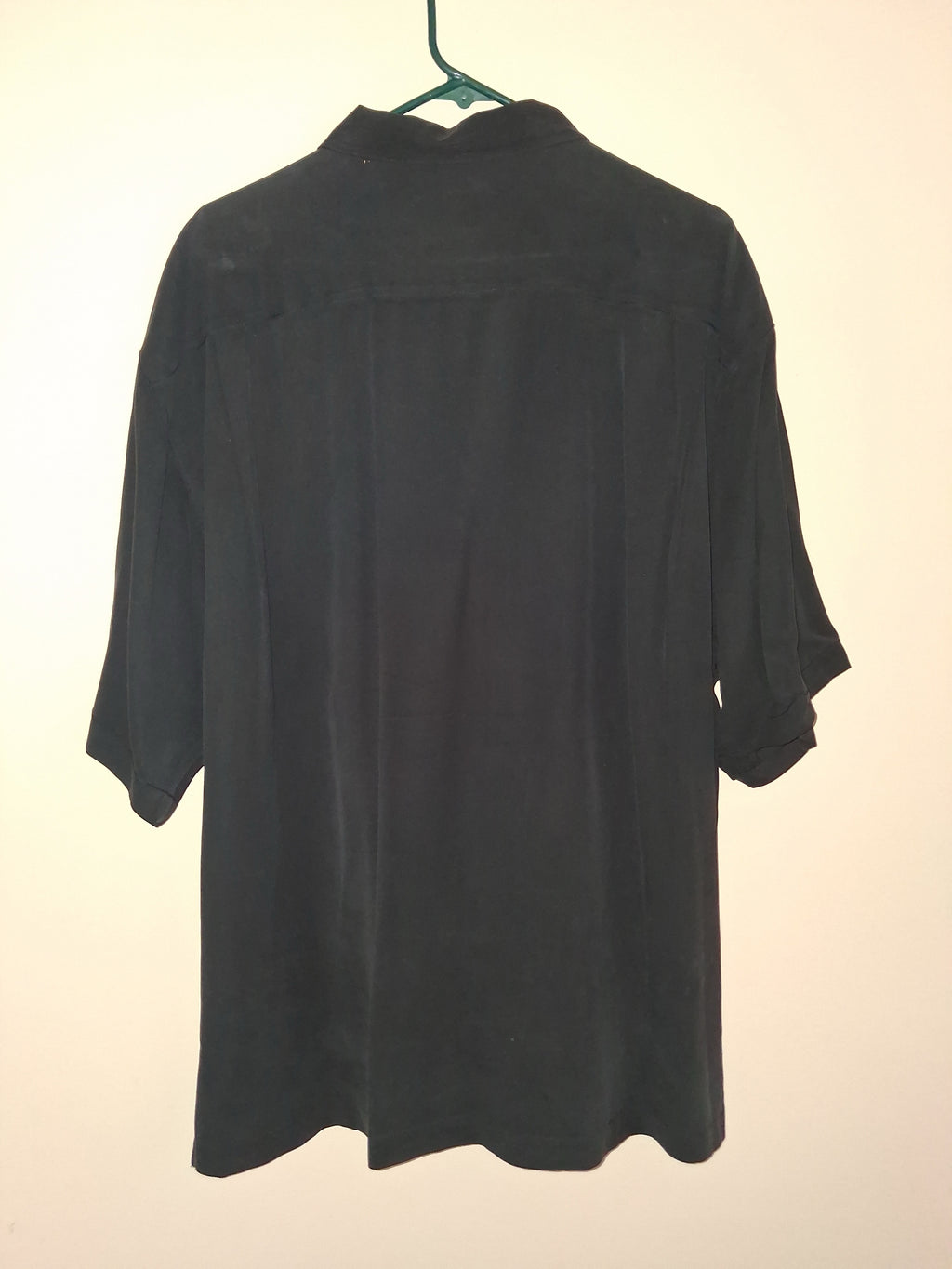 Tommy Bahama Black 100% Silk Short-Sleeve Camp Shirt