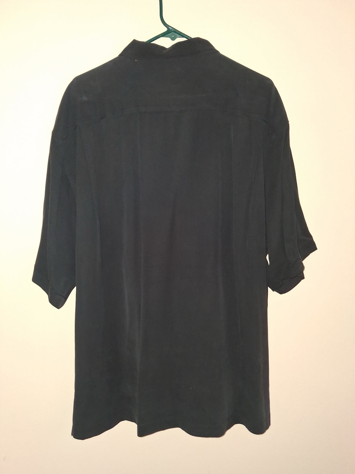 Tommy Bahama Black 100% Silk Short-Sleeve Camp Shirt