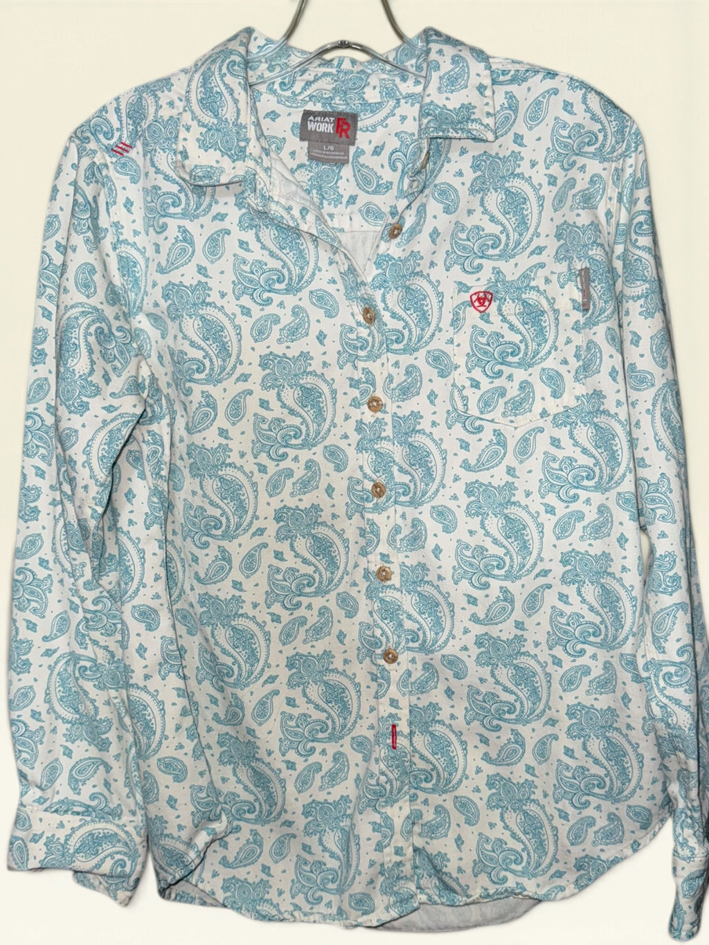 Ariat Work FR Teal Paisley Button-Front Shirt