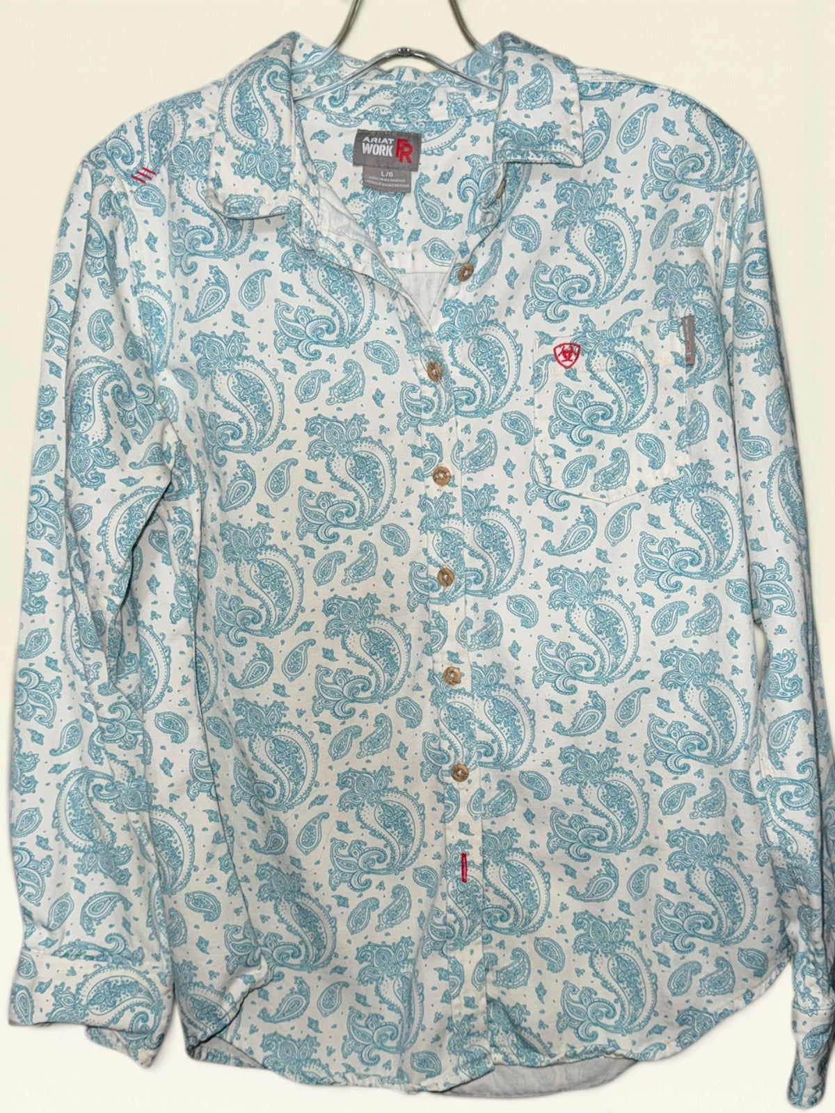 Ariat Work FR Teal Paisley Button-Front Shirt
