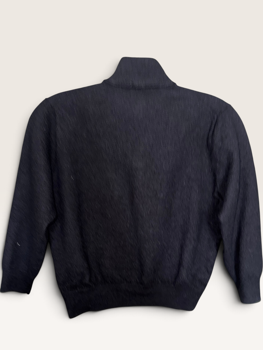 Black Quarter-Zip Wool Sweater