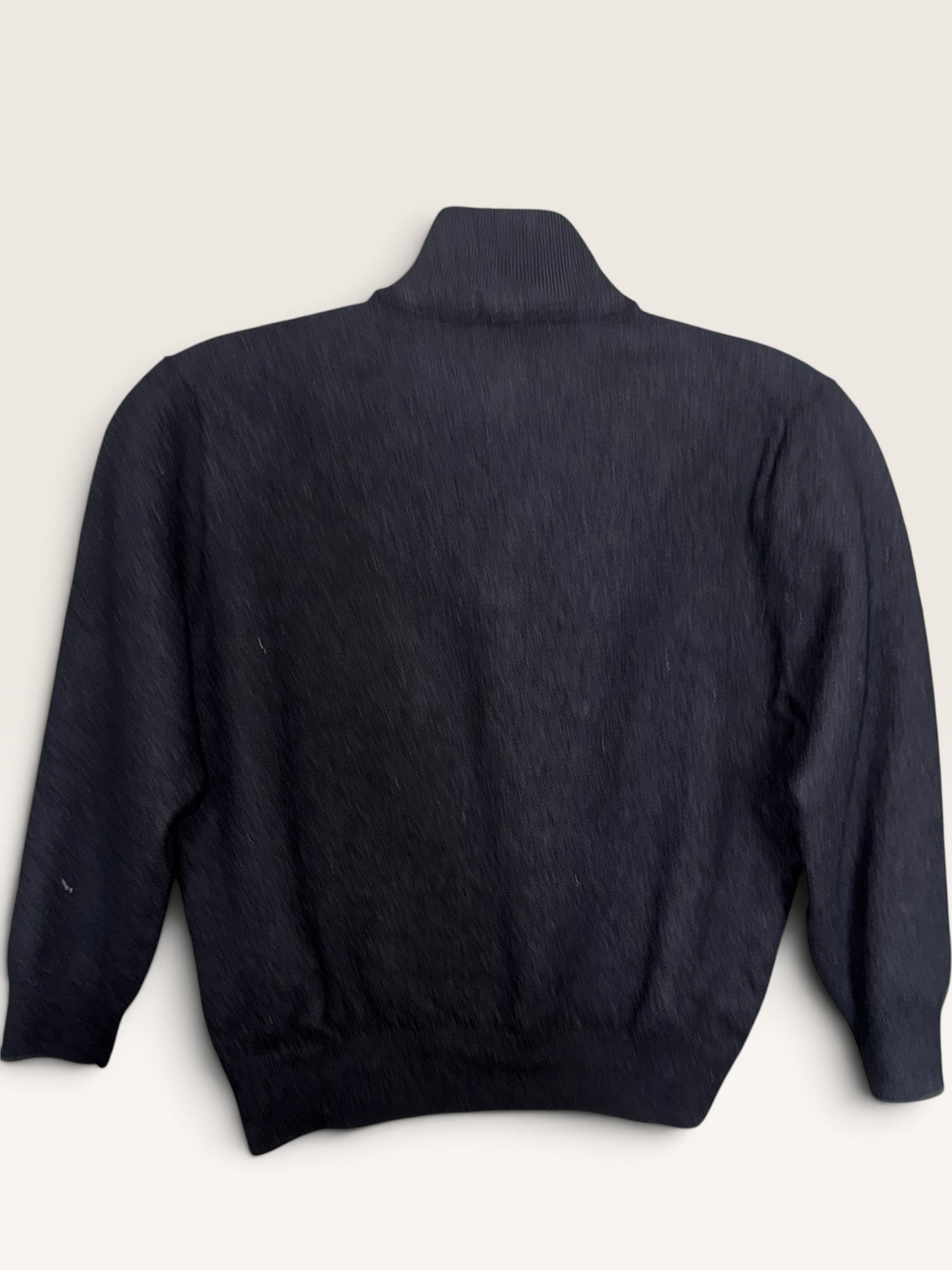 Black Quarter-Zip Wool Sweater