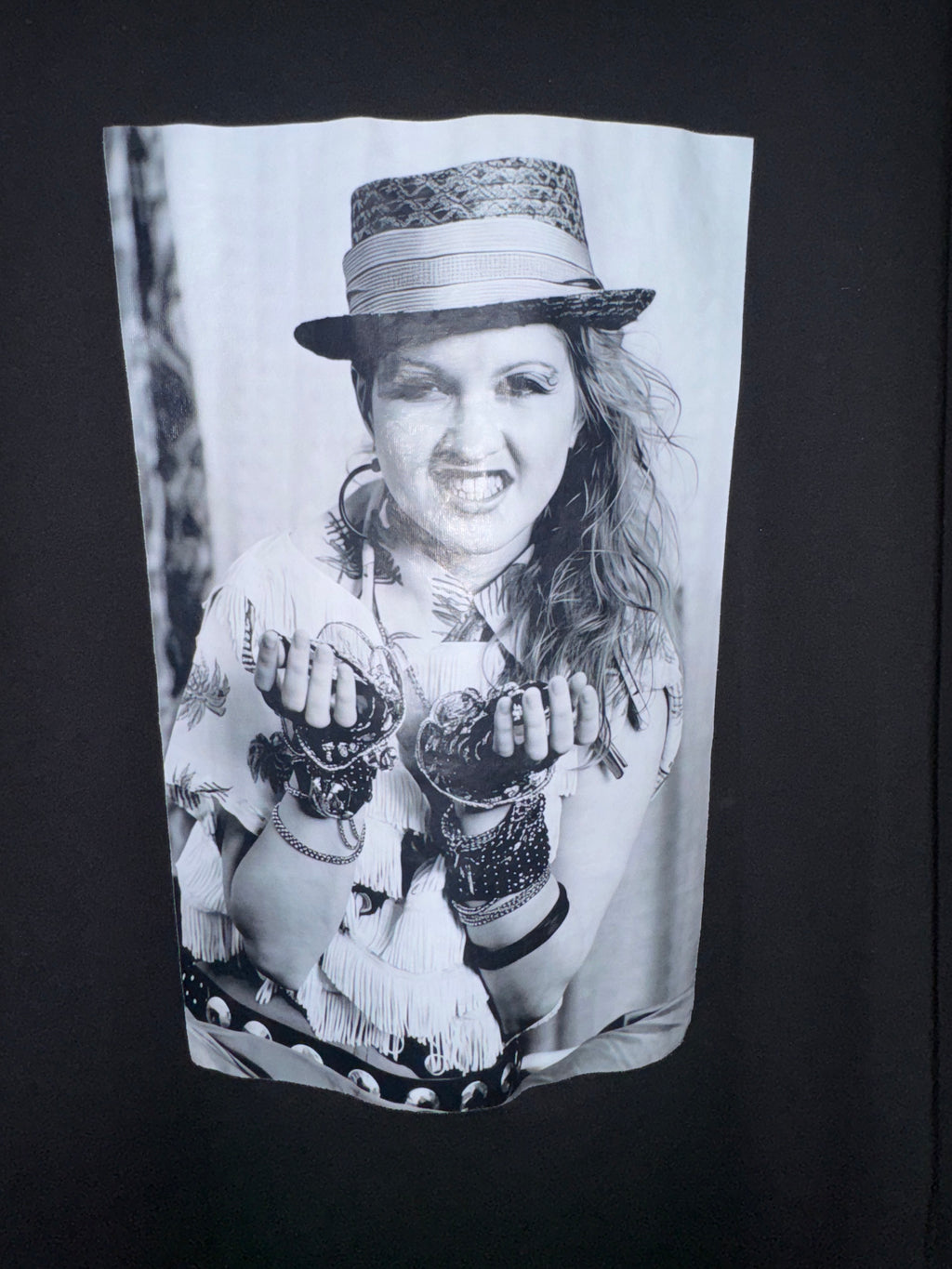Cyndi Lauper Black & White Portrait Graphic T-Shirt
