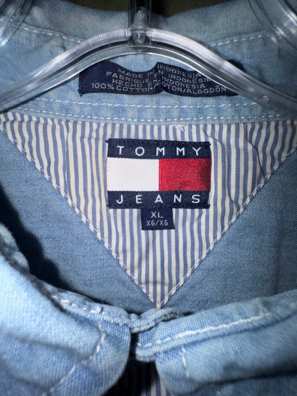 Tommy Jeans Striped & Denim Colorblock Shirt