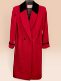 Vintage International Scene Red Coat with Black Collar