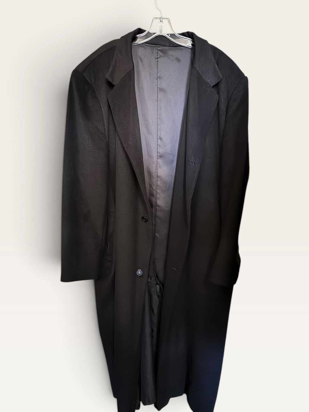 Manchester Hand-Tailored Black Long Overcoat